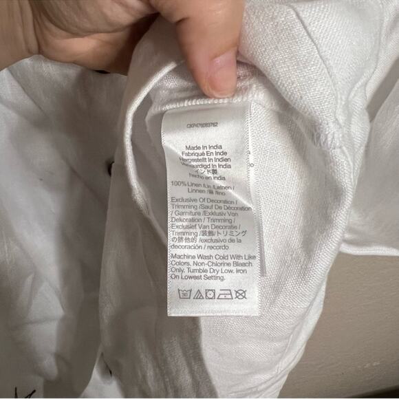 Madewell Button-Front Midi Dress in 100% Linen in Eyelet White Size: 0, NWT - Picture 8 of 12